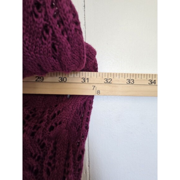 Woman Within Cardigan Womens 2X 26/28 Sweater Purple Crochet Knit Duster Plus - Picture 8 of 9